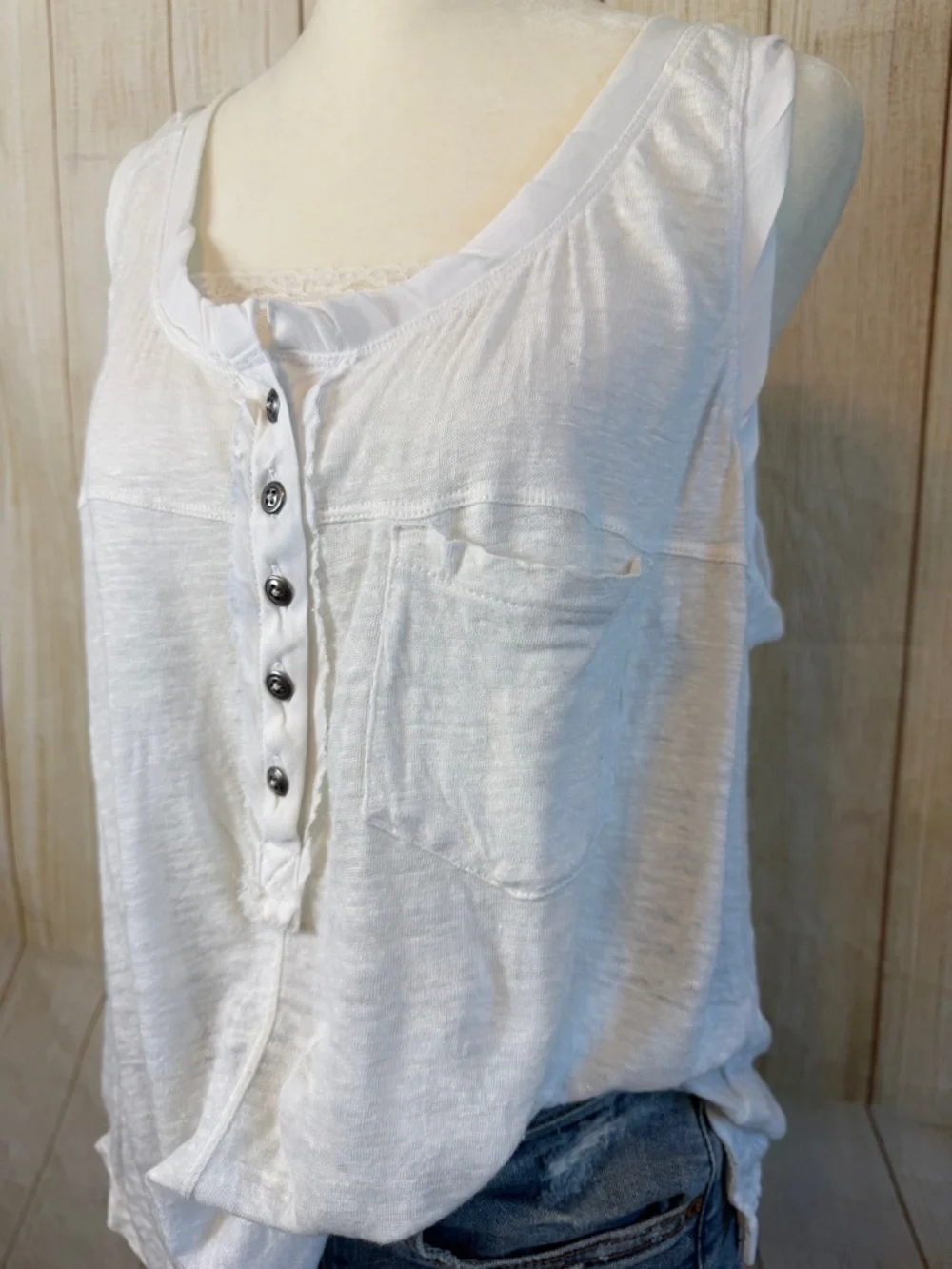 Free People Linen Traveler Tank top -small